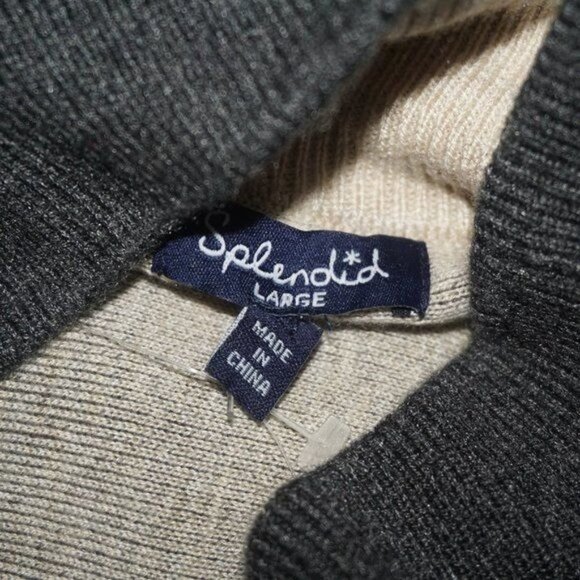 Splendid Cashmere Blend Turtleneck Poncho Sweater - Picture 4 of 8